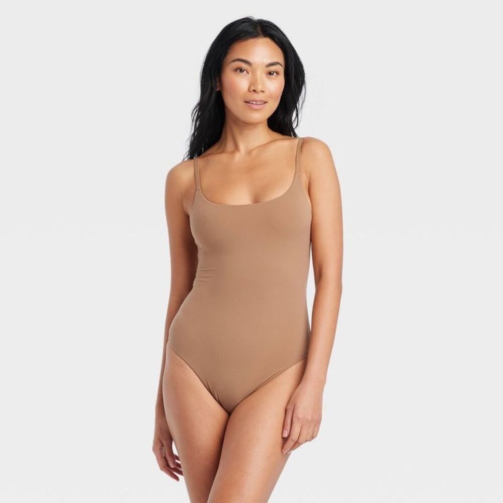 Auden - Women's 4-Way Stretch Cami Bodysuit - Auden Brown  Brown